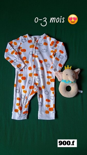 Pyjama Bébé Citrouille 0-3 Mois
