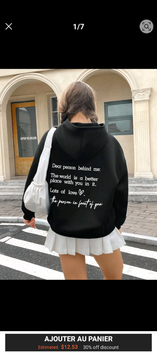 Sweat à capuche avec citation inspirante
