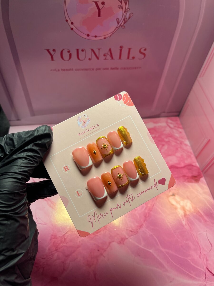 Ongles Press-Ons Rose Doré