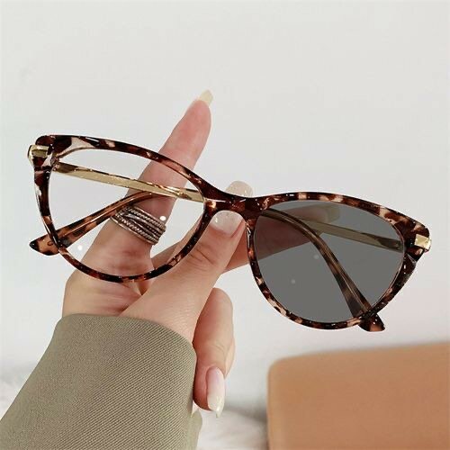 Crystal Cat Eye Photochromic Flat Mirror Comfortable Metal S