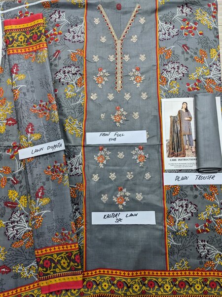 Printed lawn suit