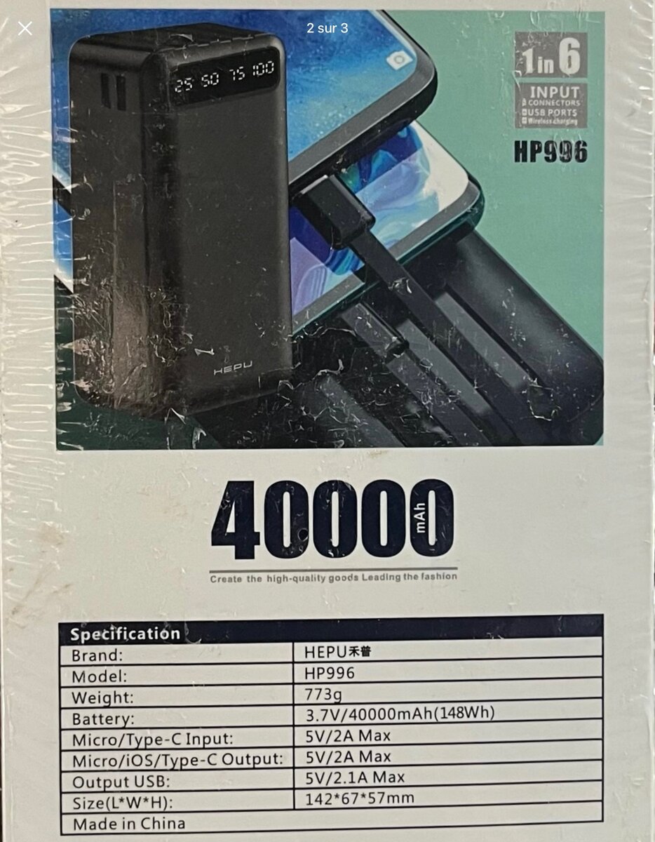 Hepu Powerbank 40.000mah