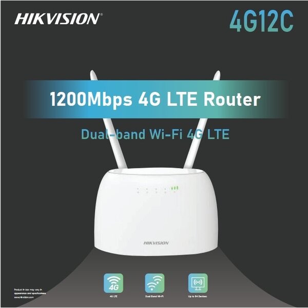 Hikvision (DS-3WR4G12C) 1200mbps 4G LTE Dual Band Router