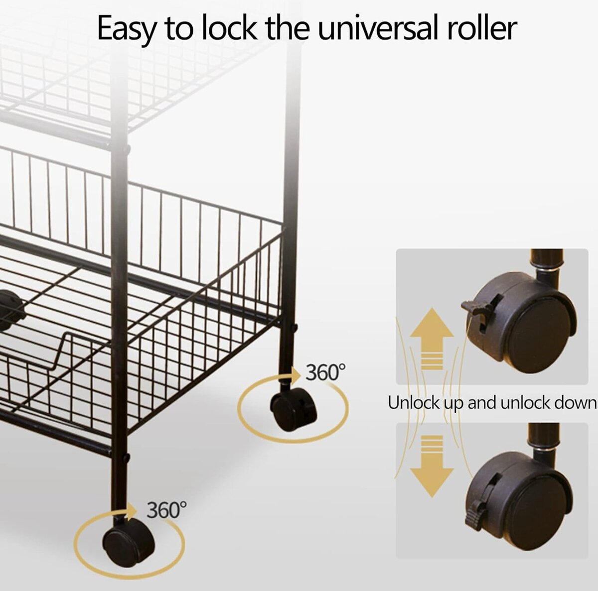 Chariot Roulant de Stockage Mince de 4 Niveaux