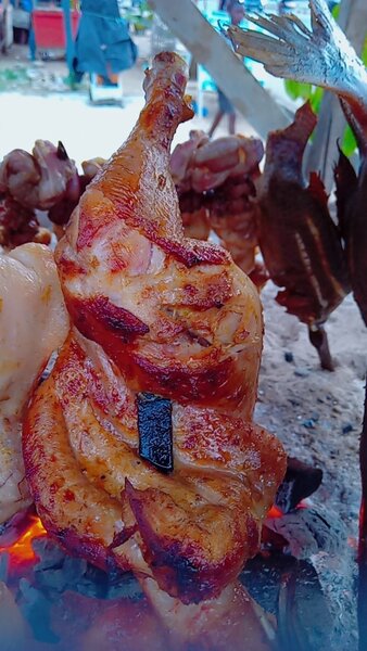 Poulet et poisson piqués