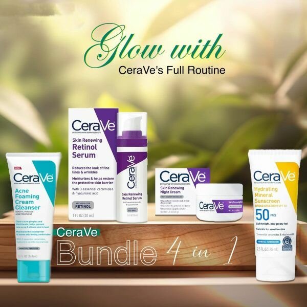 Cerave 4-1 skincare Bundle for radiant skin