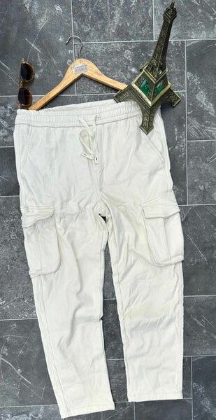 Pantalon cargo blanc unisexe tendance
