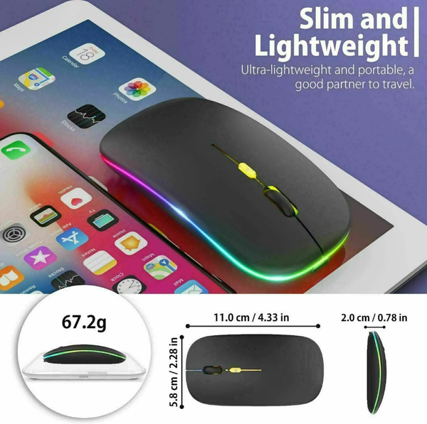 Souris sans fil RGB portable