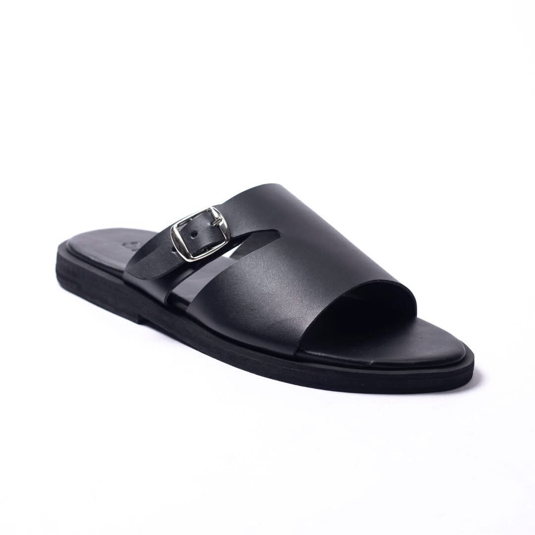 Sandales en cuir noir