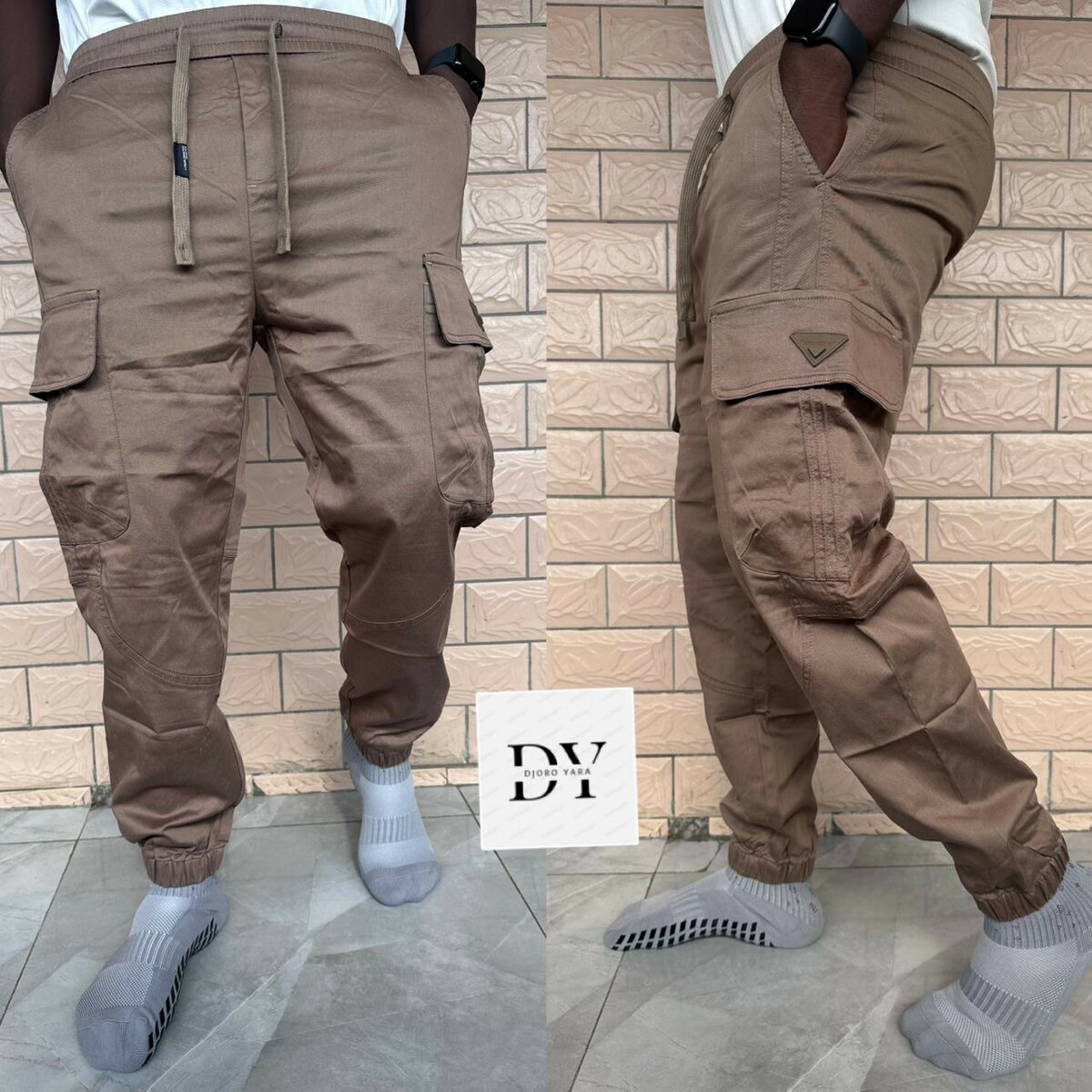 Pantalon cargo marron homme