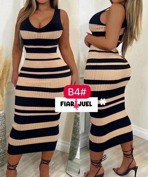 Robe rayée élégante femme