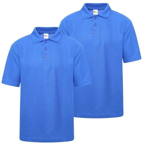 Cotton plain blue polo for kids