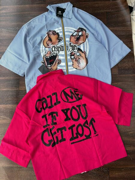 Chemise tendance imprimée zippée