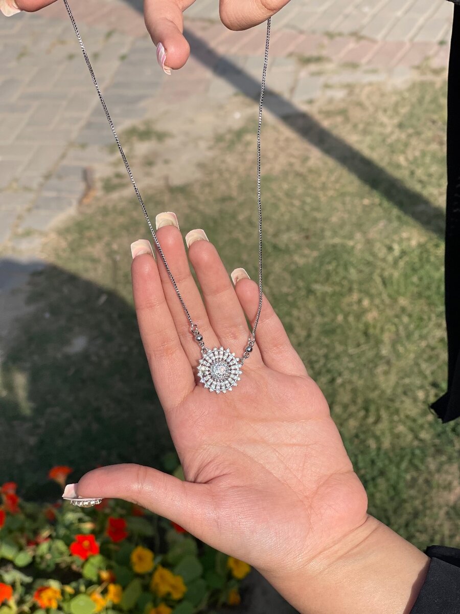 Sunflower Silver Pendant