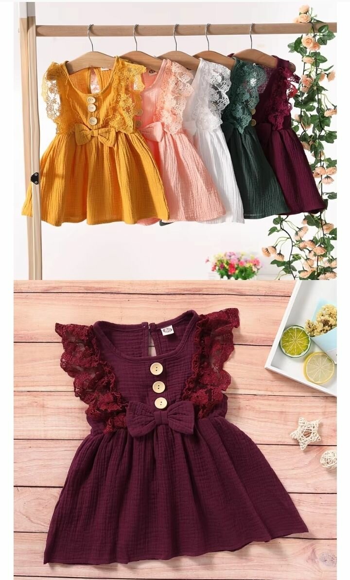 Summer newborn baby girl's new fashion casual bow dress