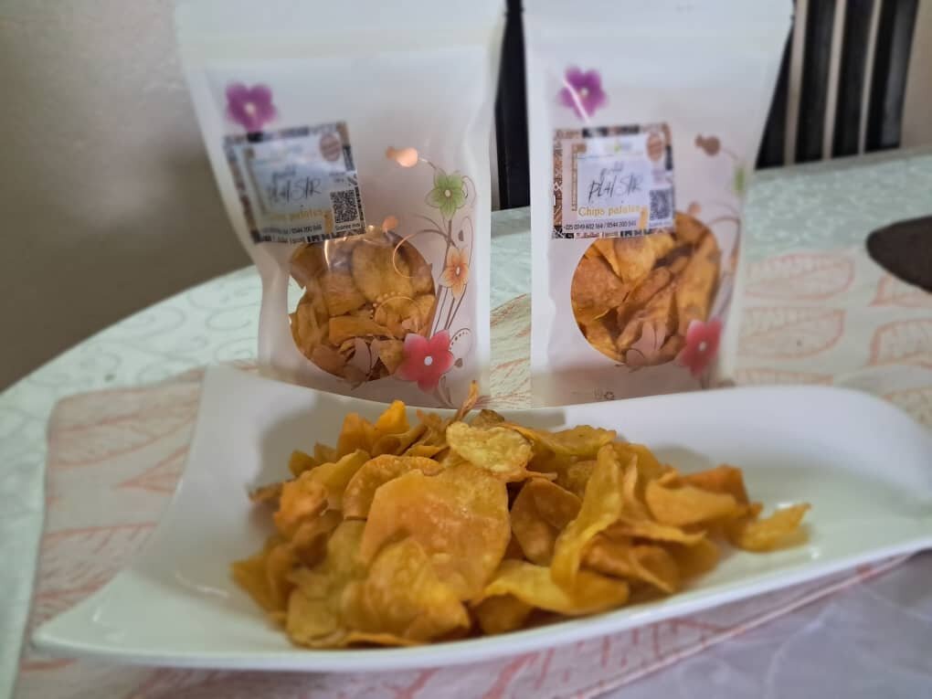 Chips de patate douce croquants