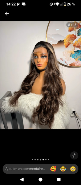 Perruque naturelle ondulée