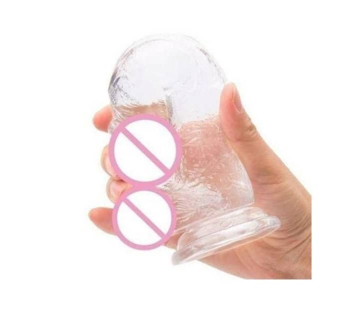 Crystal clear color 9"inch realistic silicone dildo