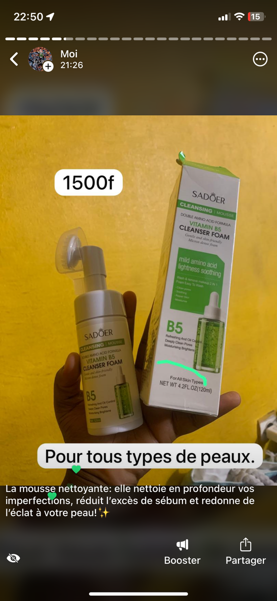 Nettoyant Mousse Visage Naturel