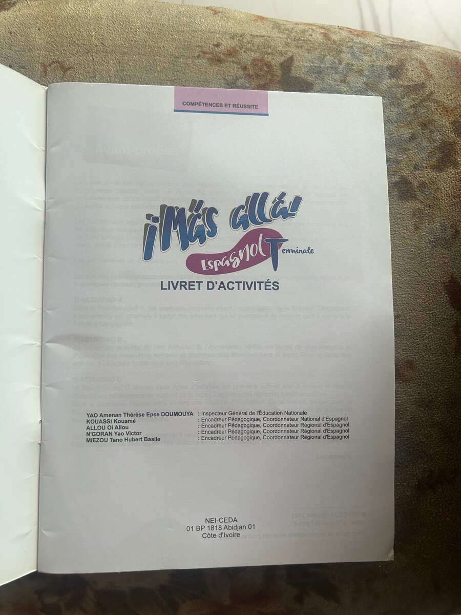 Livret d'activités Espagnol