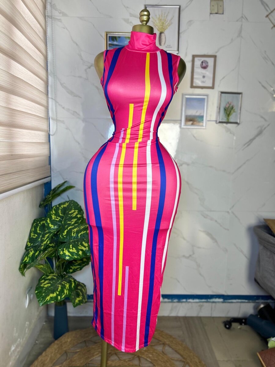 Robe élégante multicolore