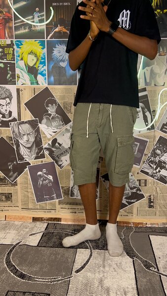 Shorts cargo kaki homme