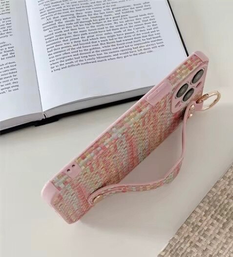 Étui en cuir rose IPhone 12Pro