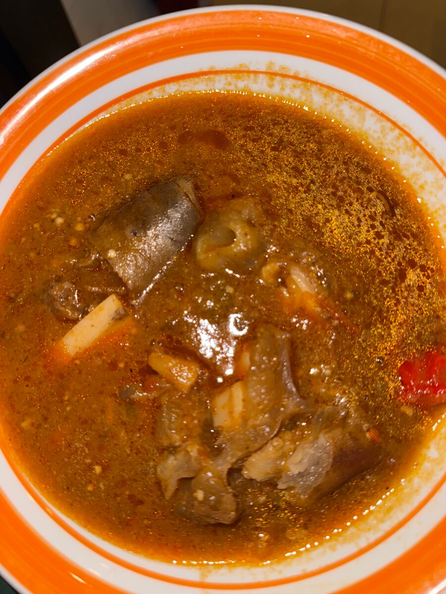 Soupe pattes de bœuf /riz