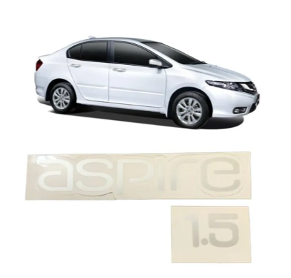 HONDA CITY FROM 2009-2019 MODELS REAR TRUNK STICKER SILVER COLOR ASPIRE 1.5