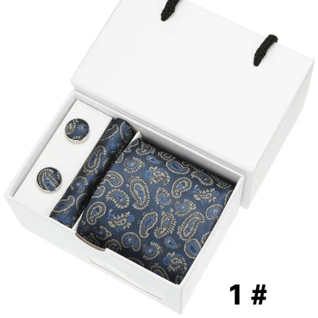 Ensemble cravate et boutons de manchette