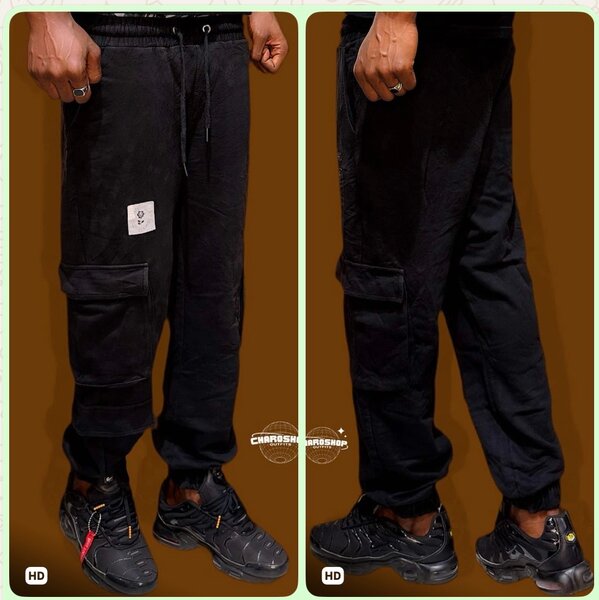 Pantalon cargo noir homme