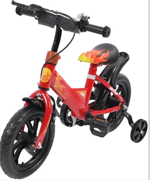 Vélo enfant rouge avec flammes