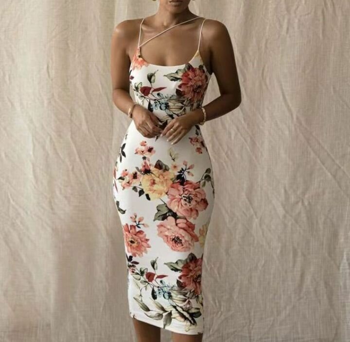 Party Wear Clothing Multi Color Print Cover Up Dresses ODM