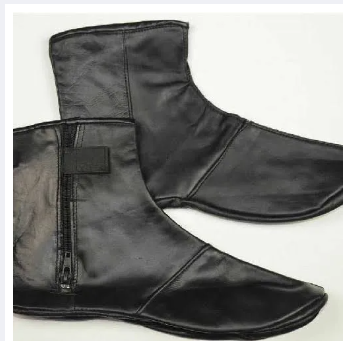 Halal Cow Leather Zipper Socks Mozay For Men's Women's Hajj & Umrah Slipper Winter Warm Leather Moza