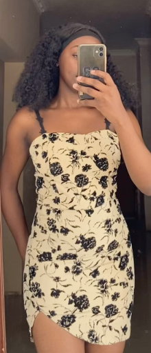 Beautiful elegant women's dress in beige size: M