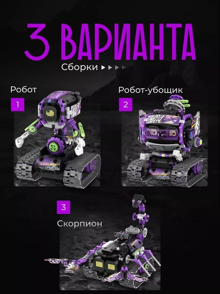 Программируемый робот конструктор 3 в 1 Кибер девочка