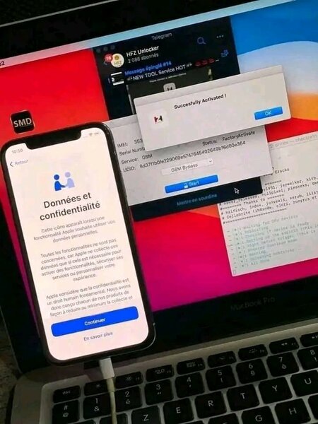 Appareil iOS avec MacBook