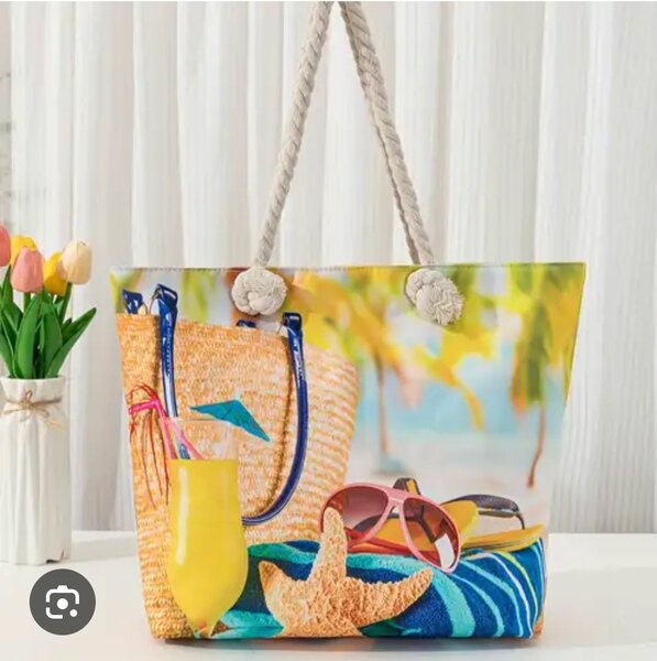 Sac de plage estival coloré