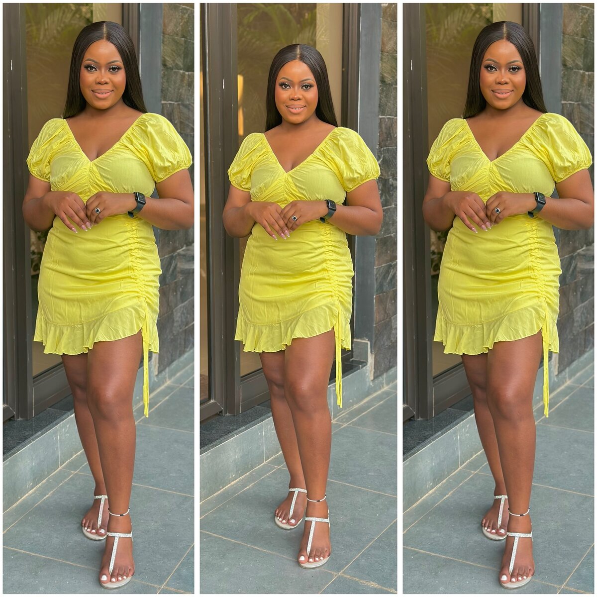 Mini dress, yellow, size s-xl