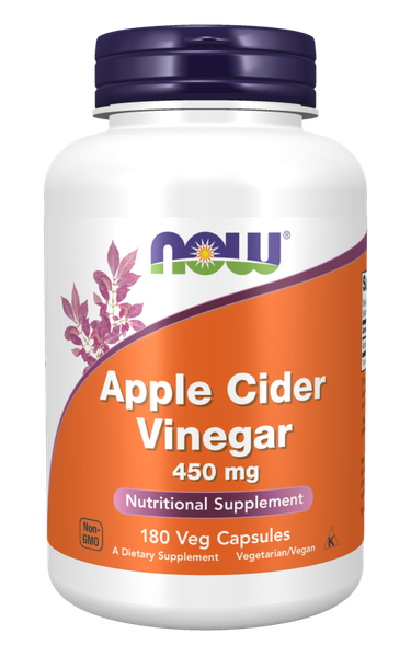 NOW APPLE CIDER VINEGAR 450MG 180,s