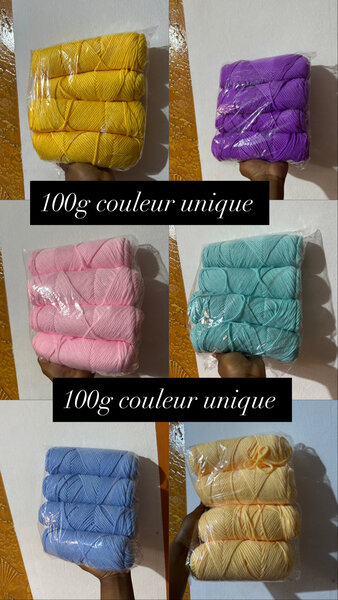 Fil à tricoter 100g couleurs variées