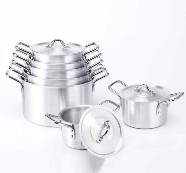 7 Pieces Aluminum Cooking Set- Silver
