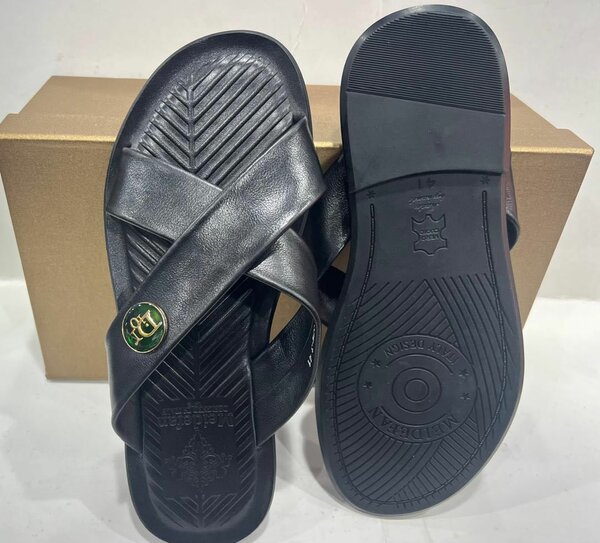 Leather slippers