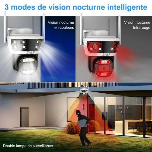 Caméra de Surveillance Extérieure WiFi 12MP