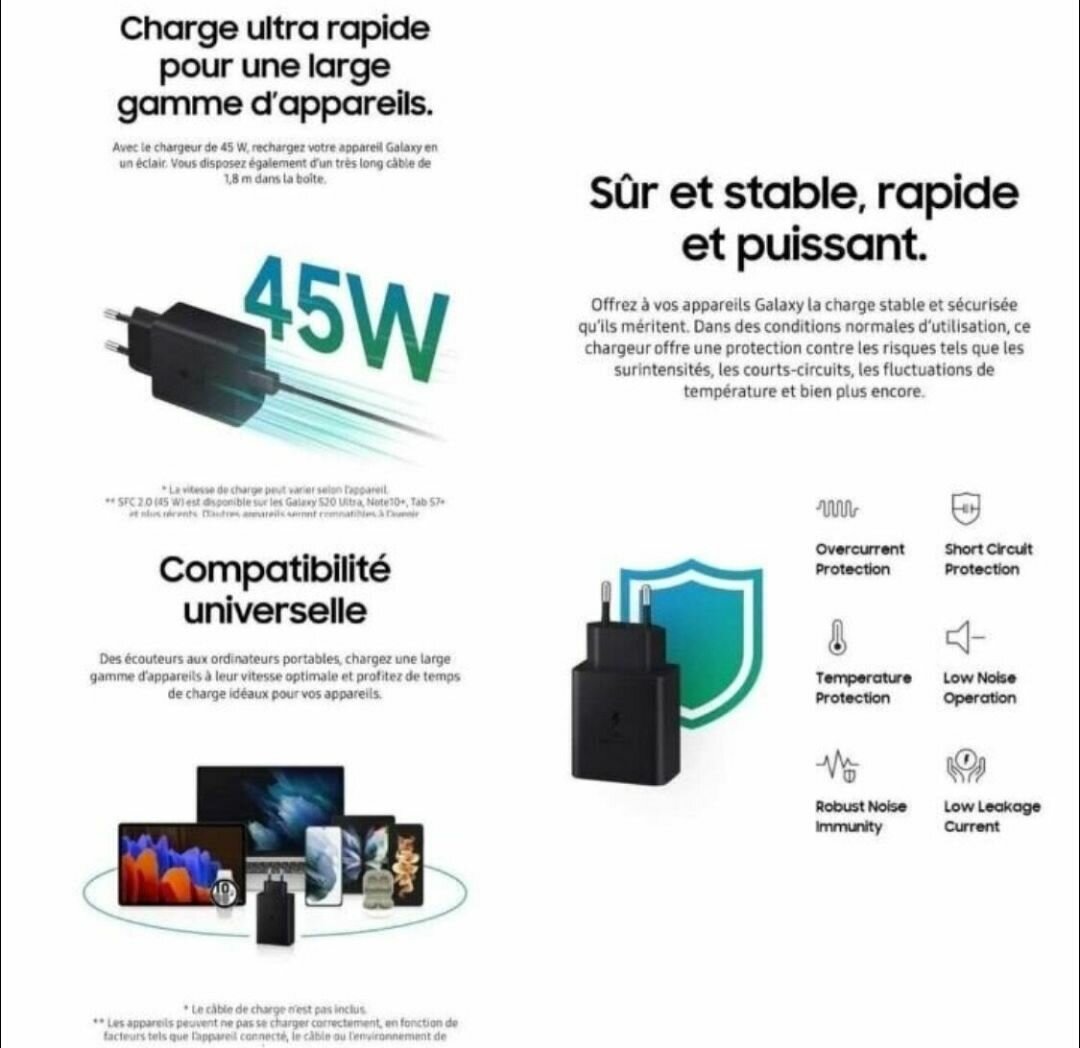 Chargeur USB-C 45W Ultra Rapide