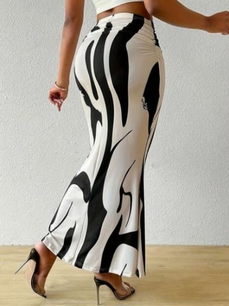Jupe longue imprimée zèbre