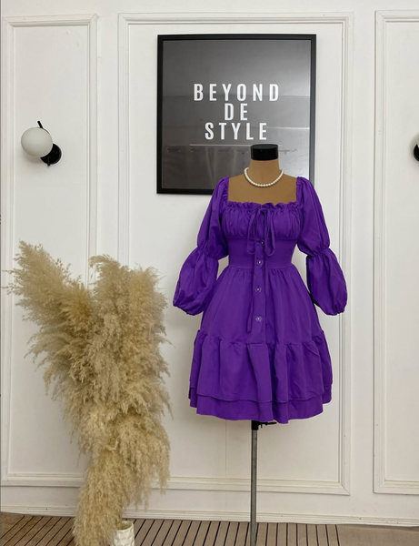 SWEET GIRL SNATCHED BUTTON FRONT DETAIL DRESS