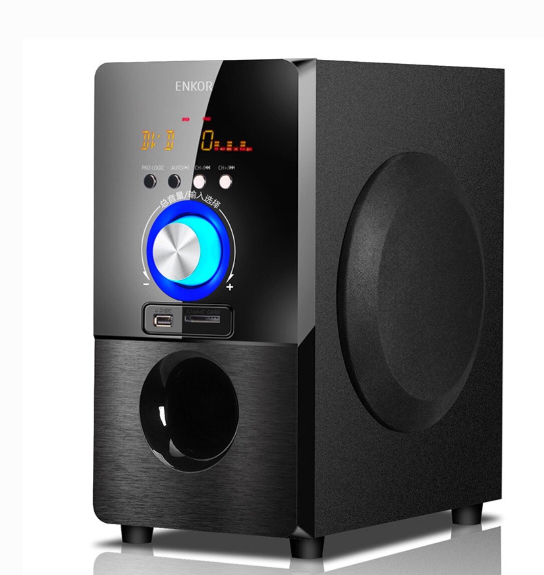 Goldpo H5872B 5.1 bluetooth Speaker 30W Wooden Subwoofer LED