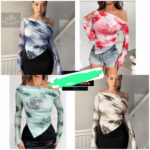 Top asymétrique à manches longues