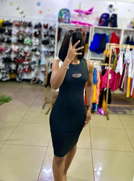 Cotton wollen knitted dress